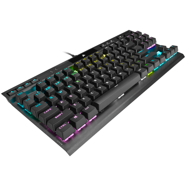 Corsair K70 RGB TKL CHAMPION SERIES Tenkeyless Mechanical Gaming Keyboard, Backlit RGB LED, CHERRY MX SPEED, Black, Black PBT Keycaps