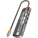 CANYON DS-13 Hub, 7-in-1 4K USB-C Transparent Space Gray