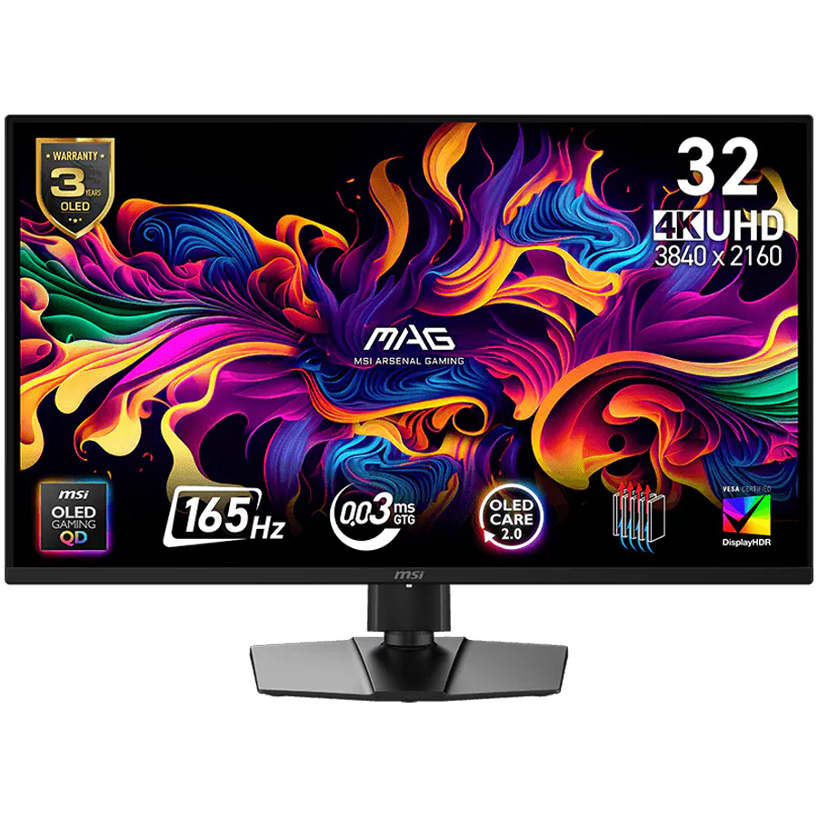 MSI MAG 322UP QD-OLED 31.5" 4K Gaming Monitor, 165 Hz