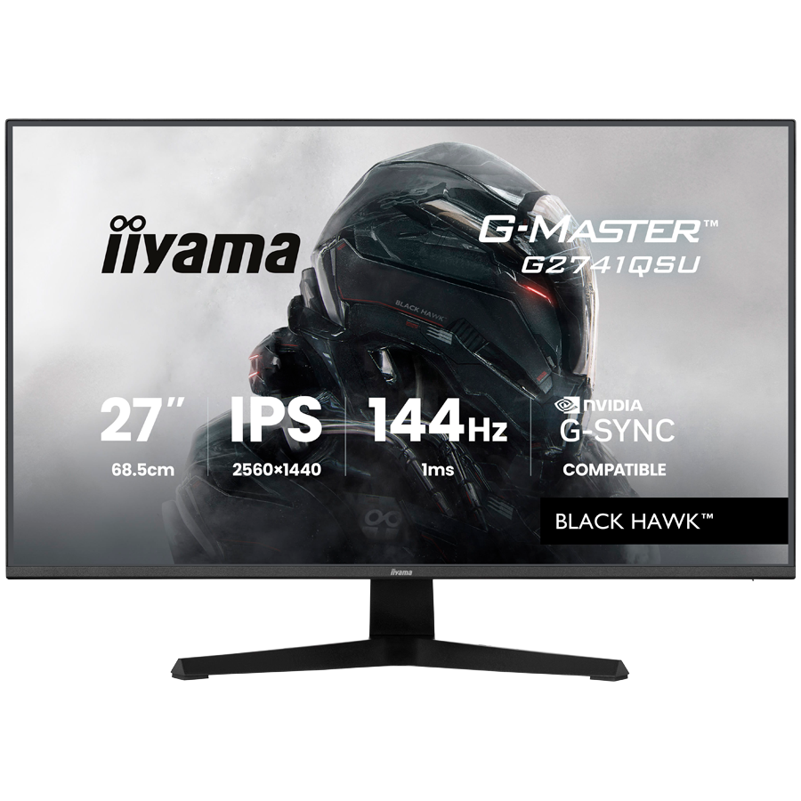 iiyama G-Master Black Hawk G2741QSU-B1 27" QHD Gaming Monitor, 144 Hz