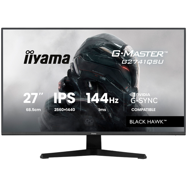 iiyama G-Master Black Hawk G2741QSU-B1 27" QHD Gaming Monitor, 144 Hz
